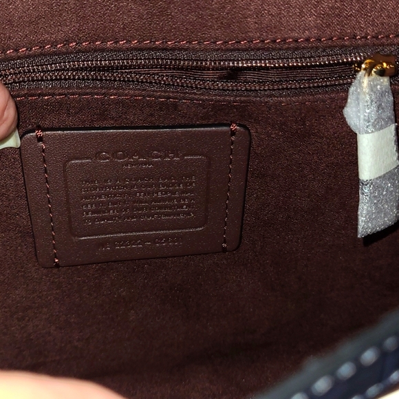 Coach Croc Embossed Brynn Crossbody Navy Style C5631 - Picture 13 of 15